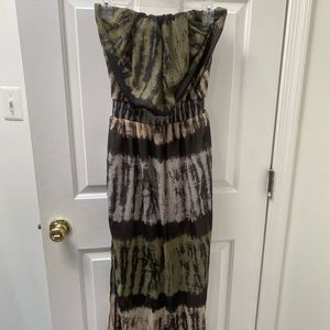 Tie dye maxi dress with sheer bottom